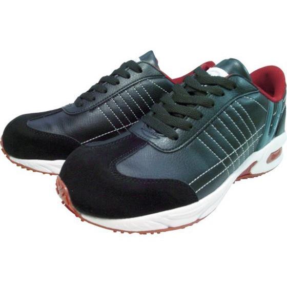 【お取り寄せ】日進 耐滑樹脂先芯入りスニーカー 黒 25.0cm V206BK-25.0 安全靴 作...