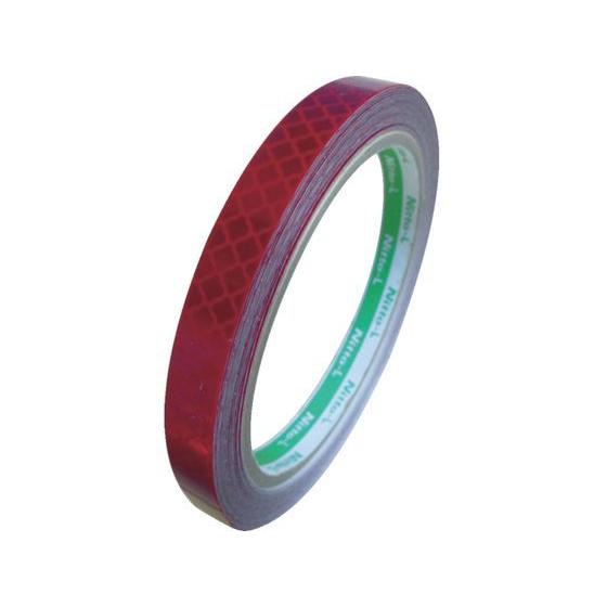 【お取り寄せ】日東エルマテ 高輝度プリズム反射テープ 10mm×5m 赤 反射テープ 反射シート 安...