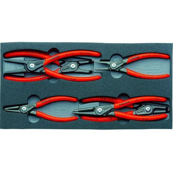 【お取り寄せ】KNIPEX 002001V02 スナップリングプライヤーセット ウレタントレイ 00...