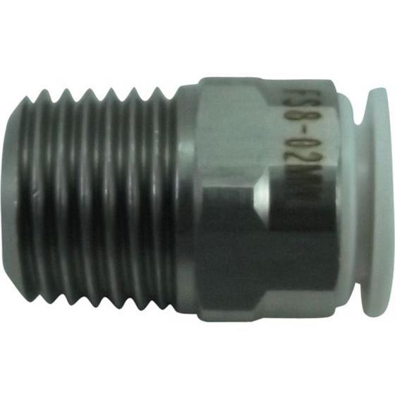 【お取り寄せ】チヨダ ファイブSUSメイルコネクタ 白 8mm・R1／4 FS8-02MW 汎用管継...