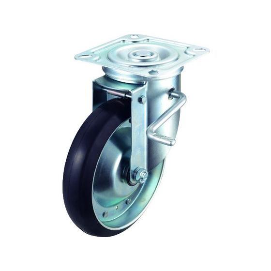 【お取り寄せ】ワコー エアーキャスター(自在車ストッパー付) 200mm ゴム車 ASHG-200-...