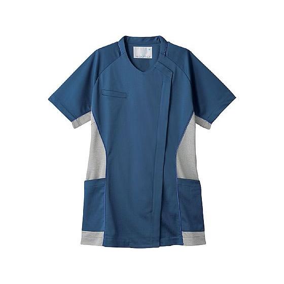 【お取り寄せ】住商モンブラン スクラブ レディス 半袖 ブルー／グレー L MS356-30 スクラ...