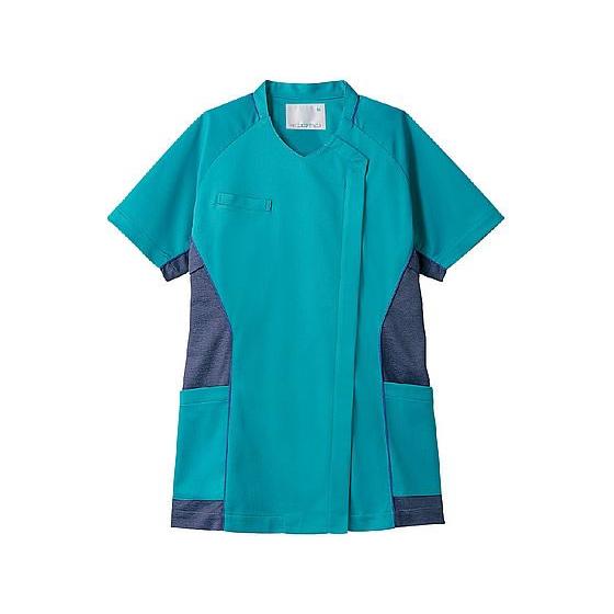【お取り寄せ】住商モンブラン スクラブレディス 半袖 ターコイズ／ネイビーS MS356-49 スク...