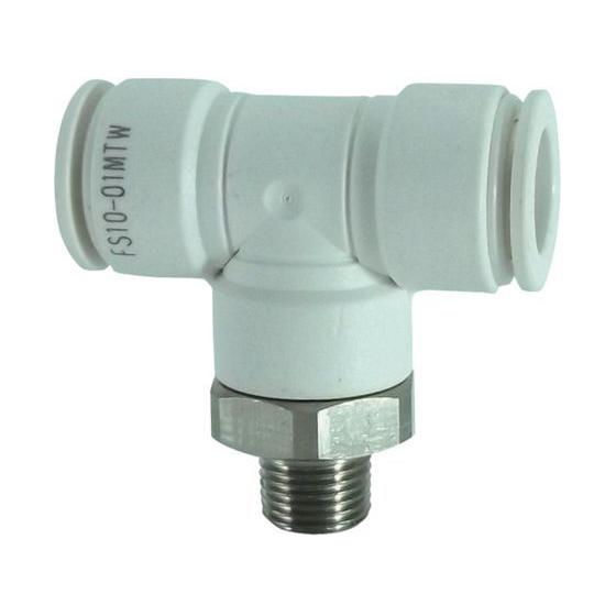 【お取り寄せ】チヨダ ファイブSUSメイルブランチティ 白 10mm・R1／8 FS10-01MTW...