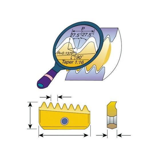 【お取り寄せ】NOGA ミルスレッドBSPTねじ用チップ 14-14BSPT MT-7 ねじ切り工具...