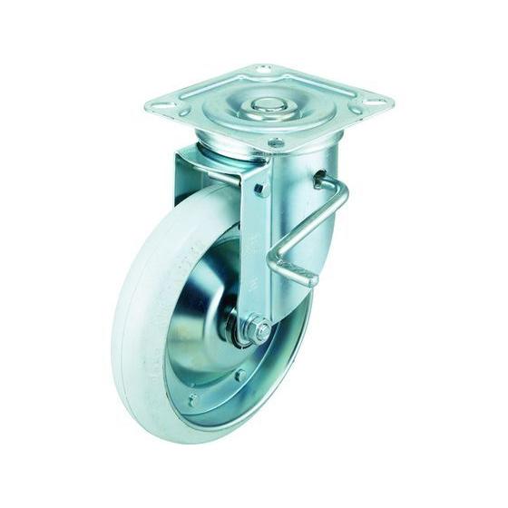 【お取り寄せ】ワコー エアーキャスター(自在車ストッパー付) 200mm ホワイトゴム車 ASHG-...