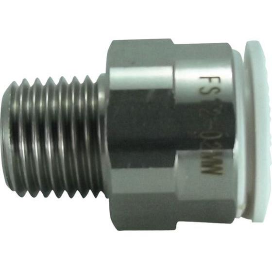 【お取り寄せ】チヨダ ファイブSUSメイルコネクタ 白 12mm・R1／4 FS12-02MW 汎用...