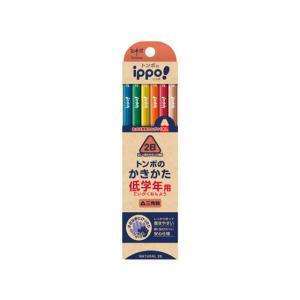 トンボ鉛筆 ippo! 低学年用かきかた 三角 ナチュラル 2B 12本 鉛筆の商品画像