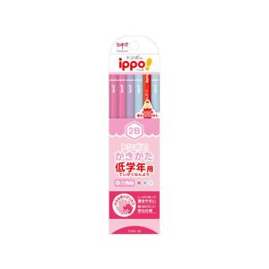 トンボ鉛筆/ippo! 低学年用かきかた 六角 ピンク 2B 12本