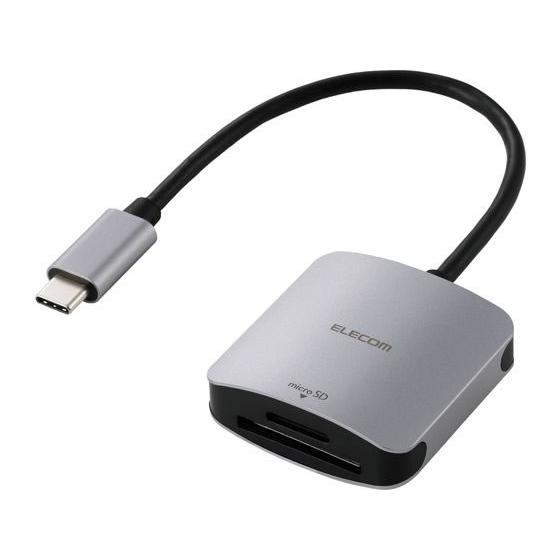【お取り寄せ】エレコム SDカードリーダー 高速 USB-C シルバー MR3C-C21SV カード...