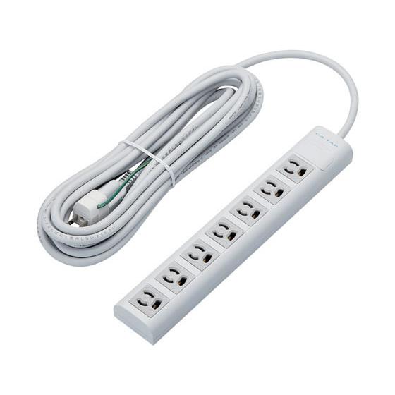 エレコム 雷ガードタップ マグネット付 3P 7個口 5m T-Y055NDA コード付き電源タップ...
