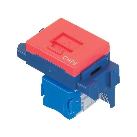 【お取り寄せ】ぐっとすシリーズ情報モジュラジャック CAT5E 埋込型 レッド モジュラーケーブル ...