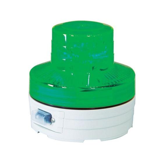 【お取り寄せ】日動 電池式LED回転灯ニコUFO 夜間自動点灯タイプ 緑 三角コーン 区画 現場 安...