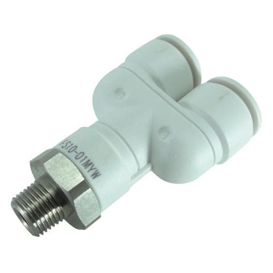 【お取り寄せ】チヨダ ファイブSUSメイルブランチワイ 白 10mm・R1／8 FS10-01MYW...