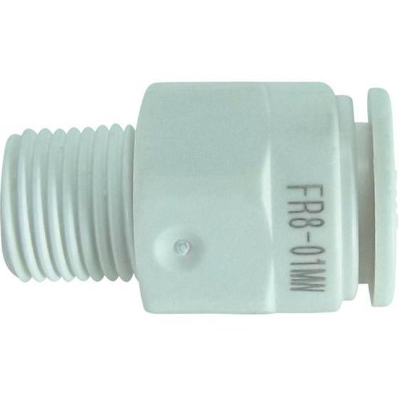 【お取り寄せ】チヨダ ファイブ樹脂メイルコネクタ W(白)8mm・R1／8 FR8-01MW 汎用管...