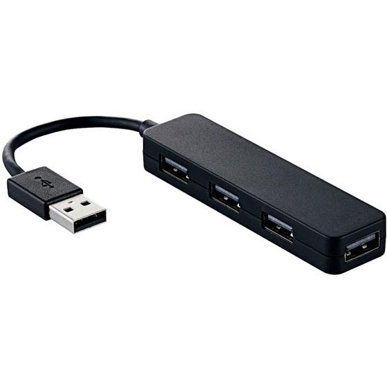 エレコム USB2.0ハブ コンパクト 4ポート U2H-SN4NBBK