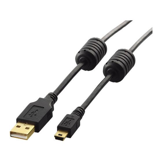 【お取り寄せ】エレコム USB2.0ケーブル フェライトコア付 5m U2C-MF50BK ＵＳＢケ...
