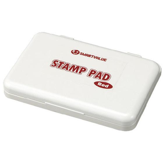 【お取り寄せ】スマートバリュー 速乾スタンプ台中型 赤 B503J-R スタンプ台 赤 朱 朱肉 ネ...