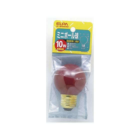 【お取り寄せ】朝日電器 カラーミニボール球 10W E26レッド G-84H(R) 電球 白熱電球 ...