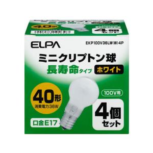 朝日電器/ミニクリプトン電球 40W ホワイト4個/EKP100V36LW(W)4P