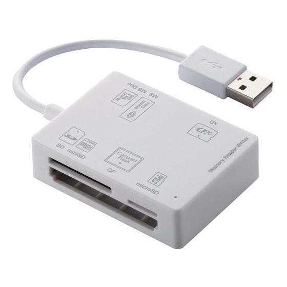 【お取り寄せ】エレコム 56+2メディア対応メモリカードリーダー ブラック MR-A012WH カー...