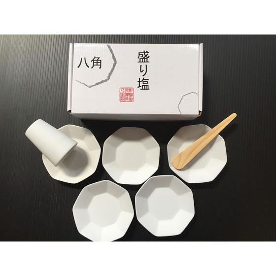 静岡木工 神棚用 神具 八角 盛り塩 セット(八角皿5枚付 ) 日用雑貨