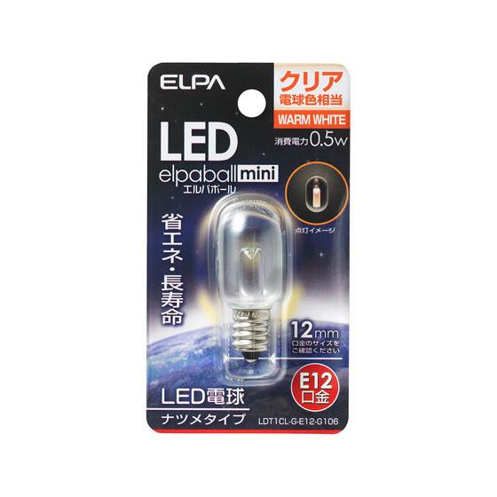 【お取り寄せ】朝日電器 LEDナツメ球 E12電球色 LDT1CL-G-E12-G106