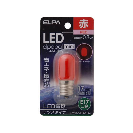 【お取り寄せ】朝日電器 LEDナツメ球 E17赤色 LDT1R-G-E17-G114 ＬＥＤ電球ナツ...