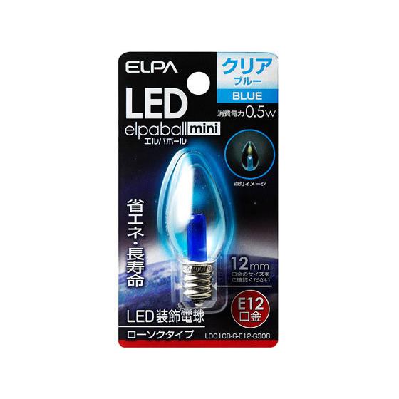 【お取り寄せ】朝日電器 LED電球ロウソク球 E12青色 LDC1CB-G-E12-G308