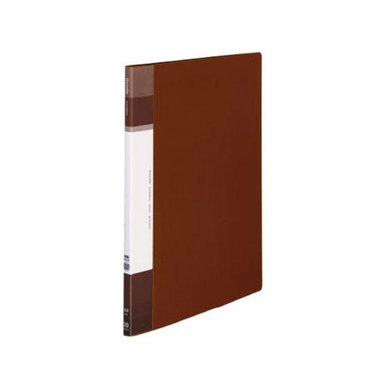コクヨ クリヤーブック(Glassele)固定式A4背ポケット 20P ブラウン Ａ４ 固定式クリヤ...