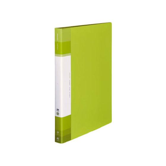 コクヨ クリヤーブック(Glassele)固定式A4背ポケット 40P ライトグリーン Ａ４ 固定式...