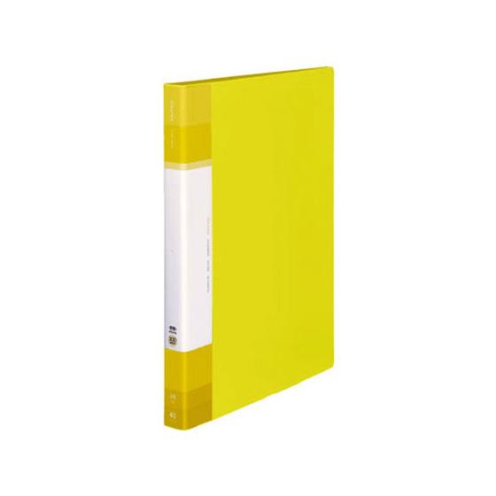 コクヨ クリヤーブック(Glassele)固定式A4背ポケット 40P イエロー Ａ４ 固定式クリヤ...