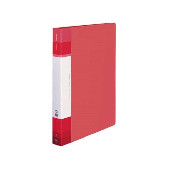 コクヨ クリヤーブック(Glassele)固定式A4背ポケット 60P コーラルピンク Ａ４ 固定式...