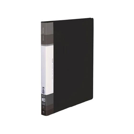 コクヨ クリヤーブック(Glassele)替紙式背ポケットミドルA4ブラック Ａ４ 差替式クリヤーフ...