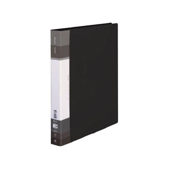 コクヨ クリヤーブック(Glassele)替紙式背ポケットワイドA4ブラック Ａ４ 差替式クリヤーフ...