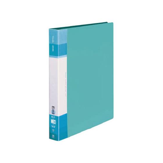 コクヨ クリヤーブック(Glassele)替紙式背ポケットワイドA4ライトブルー Ａ４ 差替式クリヤ...