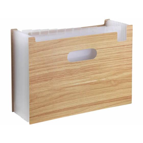 セキセイ WOODSSTYLE ドキュメントスタンド A4ヨコ ブラウン 書類ファイル ケースファイ...