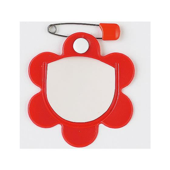 【お取り寄せ】西敬 梅型名札 10P 中紙入 赤 K-17R クリップ ピン式ソフトタイプ 名札 キ...