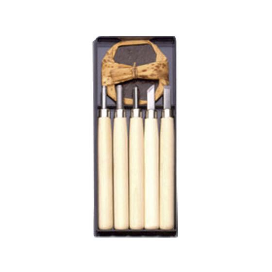 【お取り寄せ】義春刃物 マルイチ彫刻刀 プラケース5本組 R-5 図画 工作 教材 学童