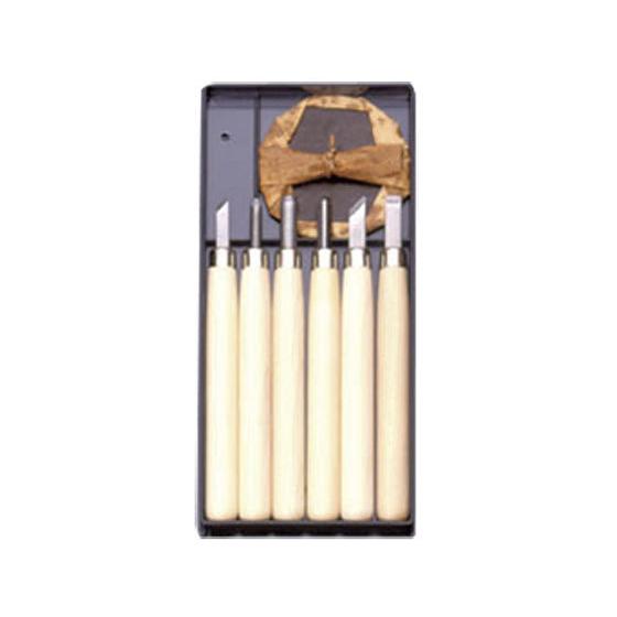 【お取り寄せ】義春刃物 マルイチ彫刻刀 プラケース6本組 R-6 図画 工作 教材 学童