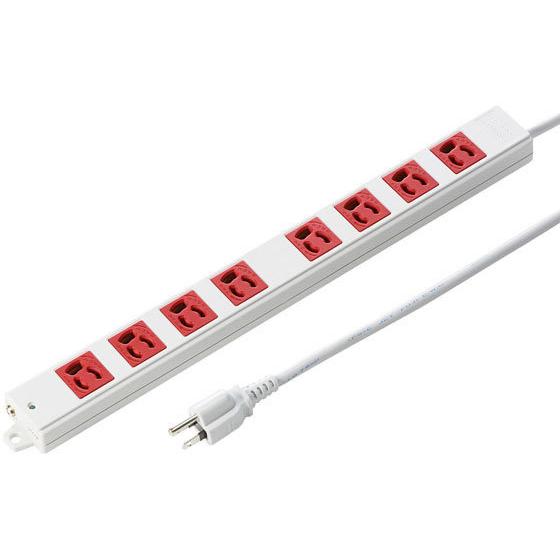 【お取り寄せ】サンワサプライ 工事物件タップ 3P・8個口・3m・レッド TAP-K8-3R コード...