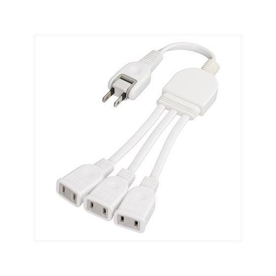 【お取り寄せ】ヤザワ ACアダプター用延長コード 3個口 ホワイト 0.2m 3分配 延長コード 電...