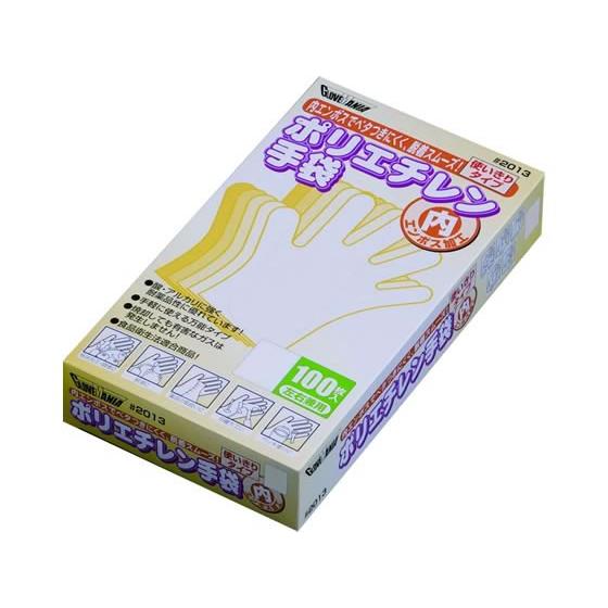 川西工業 ポリエチレン手袋 内エンボス クリア S 100枚 #2013 ポリエチレン 使い捨て手袋...