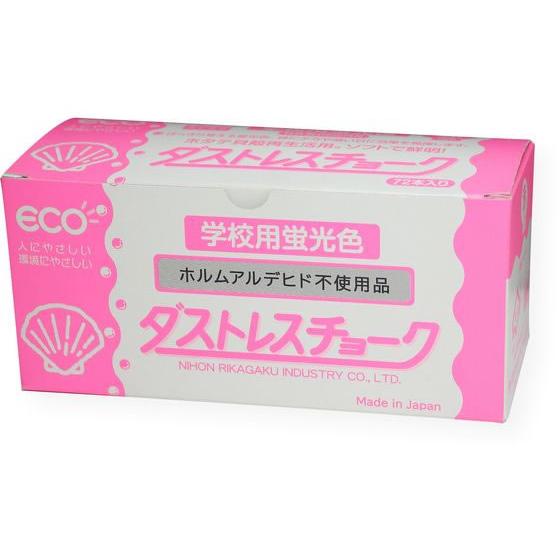 日本理化学工業 ダストレス蛍光チョーク 72本 赤 DCK-72-R チョーク 黒板 ＰＯＰ 掲示