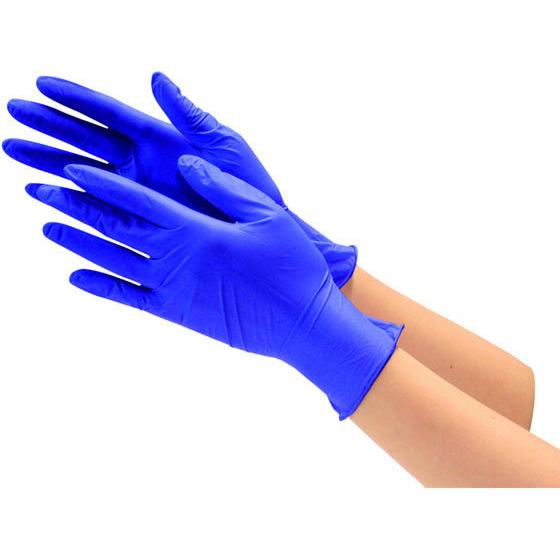 川西工業 ニトリルグローブ ダークブルー L 300枚 ＃2062 ニトリルゴム 粉なし 使い捨て手...