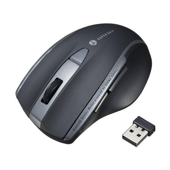 サンワサプライ 静音ワイヤレスブルーLEDマウス5ボタンブラック MA-WBL166BK マウス キ...