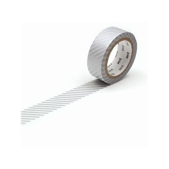 【お取り寄せ】カモ井 mt 1P ストライプ・シルバー MT01D146R デコレーション用マスキン...