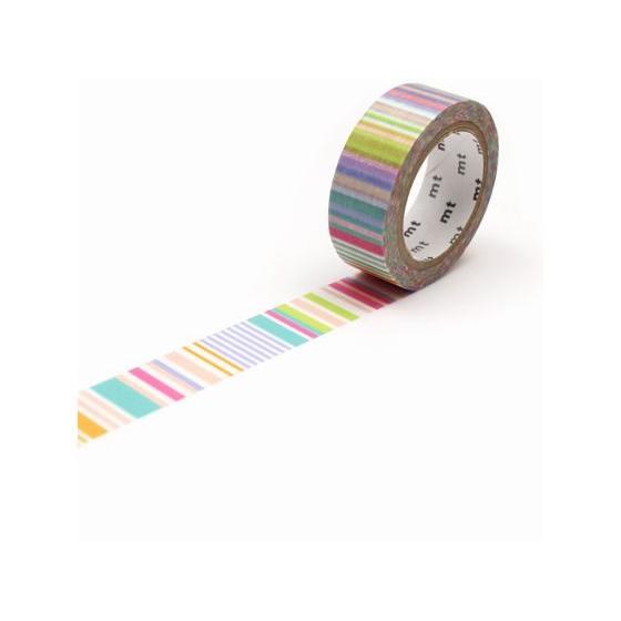 カモ井 mt 1P マルチボーダー・パステル MT01D286R デコレーション用マスキングテープ ...