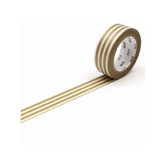 【お取り寄せ】カモ井 mt 1P ボーダー・金 MT01D390R デコレーション用マスキングテープ...