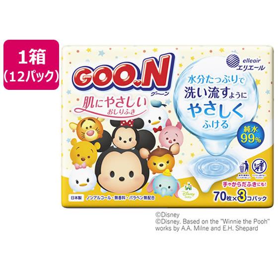 大王エリエール グーン肌にやさしいおしりふき詰替70枚3個 箱